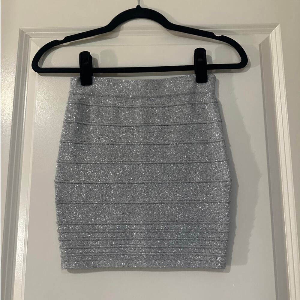Vintage Charlotte Russe Silver Sparkly Bodycon Skirt